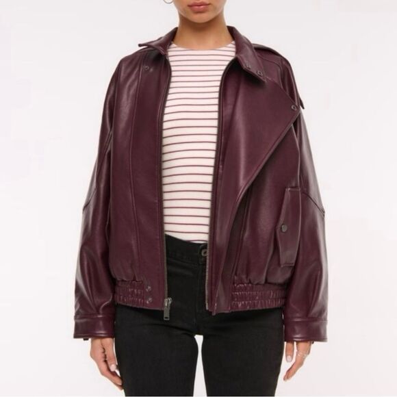 NWT Abercrombie & Fitch Relaxed Mockneck Bomber Jacket-XS - Picture 4 of 6